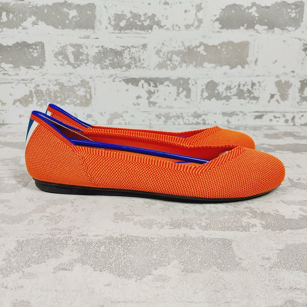 NEW Rothy's The Flat Orange Knit Round Toe Slip On Loafers C555 - Picture 3 of 8